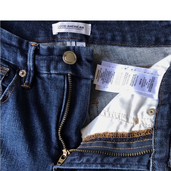 Good American Good Legs High Rise Dark Wash Jeans - Picture 8 of 8